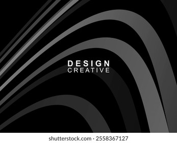 Black background with abstract futuristic gradient pattern with waves design. Realistic 3d wallpaper with modern flowing lines. Perfect background for posters, websites, brochures, banners, apps, etc.