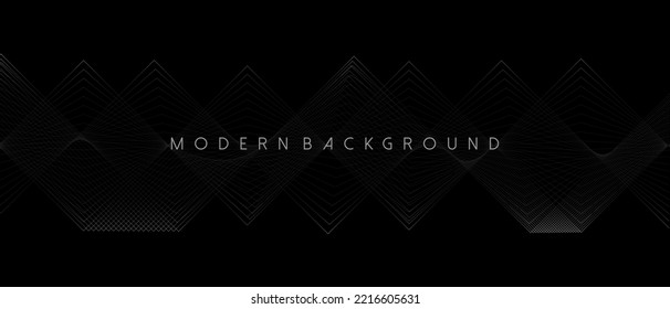 Black background abstract geometric lines design. Vector illustration