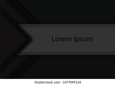 Black background, Abstract geometric overlap layer. Space for background design, can be used for display or montage your products