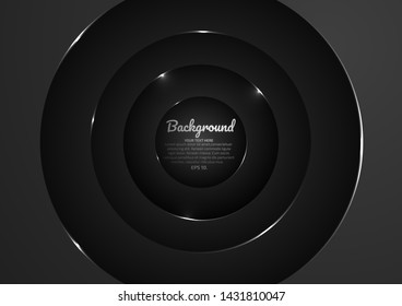 Black background Abstract geometric shapes and circles Modern concept eps10 vector