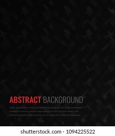 Black background. Abstract geometric template for business. Background texture with square and triangle. Vector 
