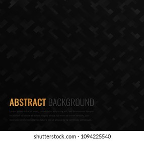 Black background. Abstract geometric template for business. Background texture with square and triangle. Vector 