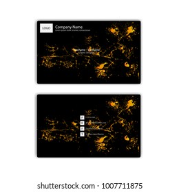 Black background with abstract gold pattern business cards,name cards,credit cards and sample text for your company and business modern design,Vector illustration.