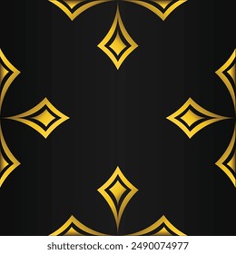 black background with abstract golden floral shape 