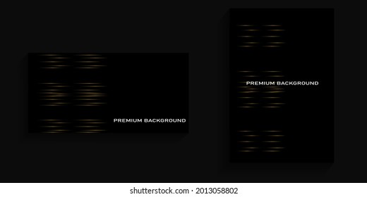 black background with abstract golden lines on the left for covers, posters, banners, billboards