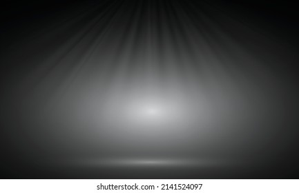 black background abstract with gradient in studio and wall texture vector, empty room studio used for product presentation, black wallpaper with shine use for product shooting