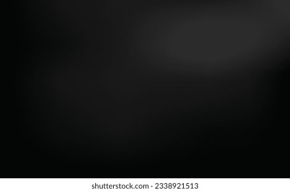 black background abstract with gradient in studio and wall texture vector, empty room studio used for product presentation, black wallpaper with shine use for product shooting