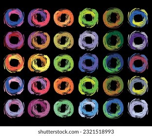 fondo negro de manchas abstractas multicolores, trazos de pincel, pintura