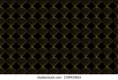 Black background with abstract patterns. Luxurious and elegant style.