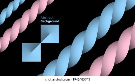 Fondo negro con ilustraciones vectoriales de diseño rosa y azul abstracto.