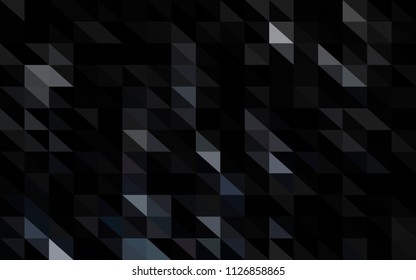 Black background. Abstract polygonal vector. Geometrical Triangle. Mosaic