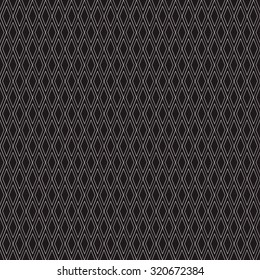 Black background abstract seamless geometry rhombus pattern. Vector