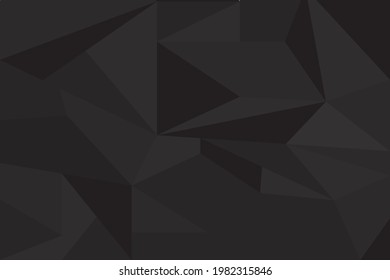 Black background. Abstract black texture. Low poly black pattern vector illustration.