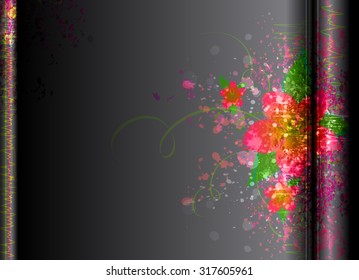 black background, abstract, vector, nature, cover design, brochure, graphic, banner, flower, flyer