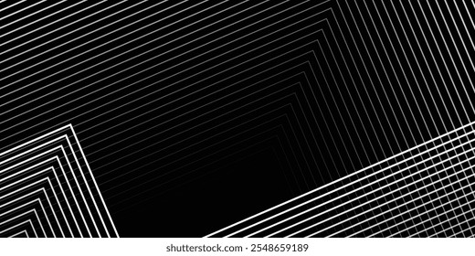 Black background. Abstract vector, science, futuristic, energy technology concept. Digital image of light rays, lines with blue light on white background. Modern vector illustration