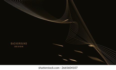 Fondo negro abstracto con línea ondulada
