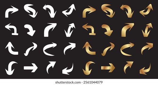 Black background advice white and golden award symbols flat style icons