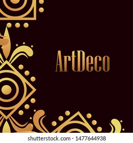 black background art deco frames