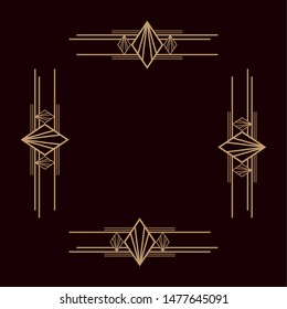 black background art deco frames