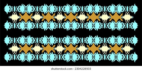 fondo negro con hermoso patrón geométrico marrón azul