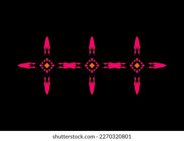 Schwarzer Hintergrund mit schönem rosa und orangefarbenem Design für die Dekoration