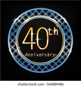 black background and blue circle 40th anniversary for business and various event