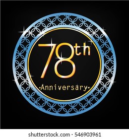 black background and blue circle 78th anniversary for business and various event