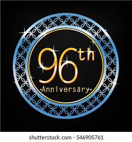 black background and blue circle 96th anniversary for business and various event
