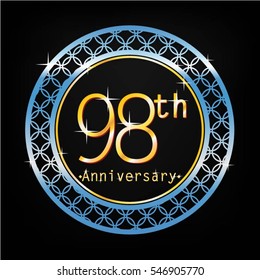 black background and blue circle 98th anniversary for business and various event