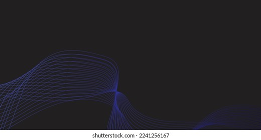 Fondo negro y onda de línea azul 