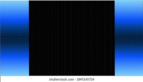 Fondo negro con rayas azules en la dirección vertical en ambos lados. Gráfico vectorial.  