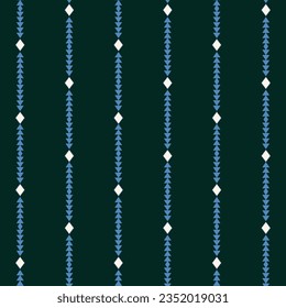 A black background with blue and white arrows like trees, seamless repeated