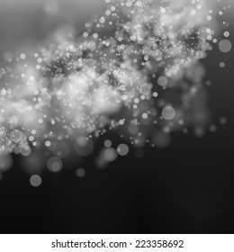 Black background with blurred light spot. vector
