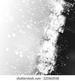 Black background with blurred light spot. vector