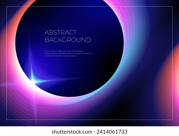 Black background with blurred neon gradients, glowing geometric shapes with a holographic light blur effect. Trendy bright futuristic colorful with smooth gradient