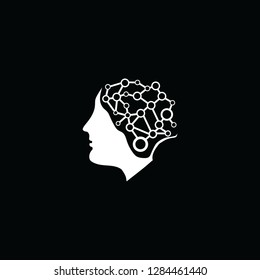 black background brain logo