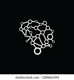 black background brain logo