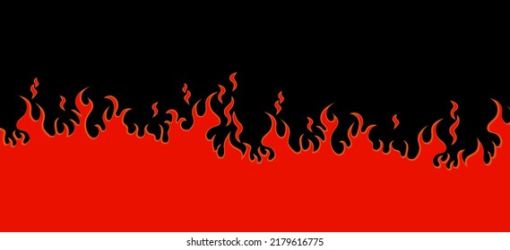 Black background with a bright red flame on the bottom. Vector illustration. Design for wallpapers, t-shirts, phone cases.