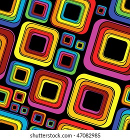 Black background with bright squares