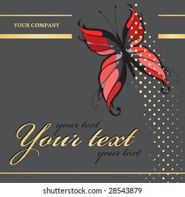 black background; butterfly