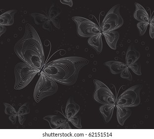 black background with butterfly