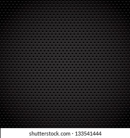 Black Background Of Carbon Fibre Texture. Vector Illustration