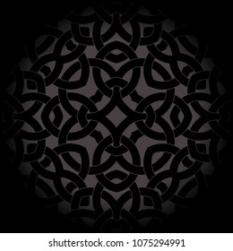 Black background with celtic decorative ornament