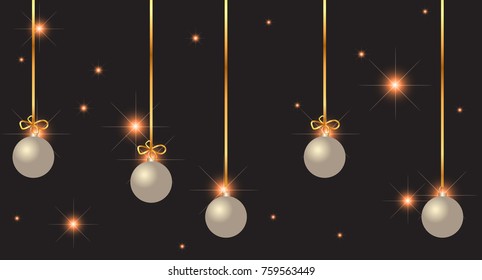 Black background with Christmas balls.