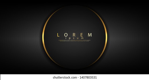Black background circle technology with glowing light. Vector illustration
