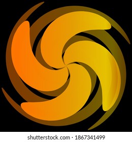 black background with circular yellow spiral motion pattern