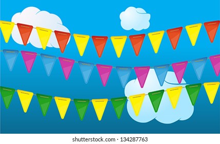 Black background with color flags for holiday