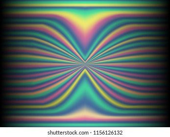 Black background with colored, iridescent twisted lines, neon effekt, glow