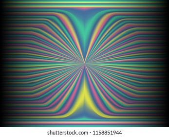 Black background with colored, iridescent twisted lines, neon effekt, glow