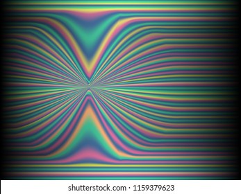 Black background with colored, iridescent twisted lines, neon effekt, glow